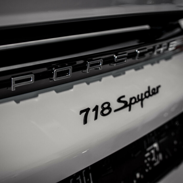 Heck Nahaufnahme Porsche 718 Spyder - Elferwerk - Webschmiede